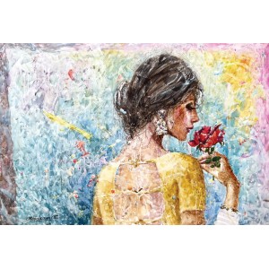 Moazzam Ali, Flower & Flower Series , 30 x 42 Inch, Watercolor on Paper, Figurative Painting, AC-MOZ-139